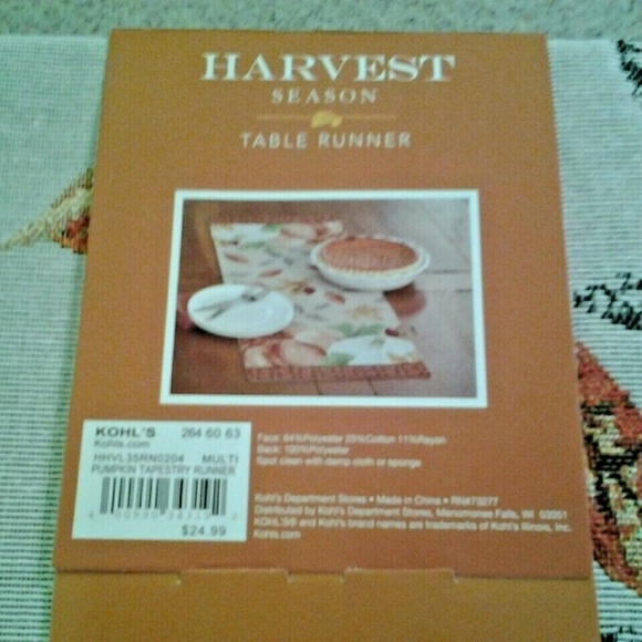 Harvest Season Table Runner 13 x 35 Fall Autumn - Picture 4 of 4